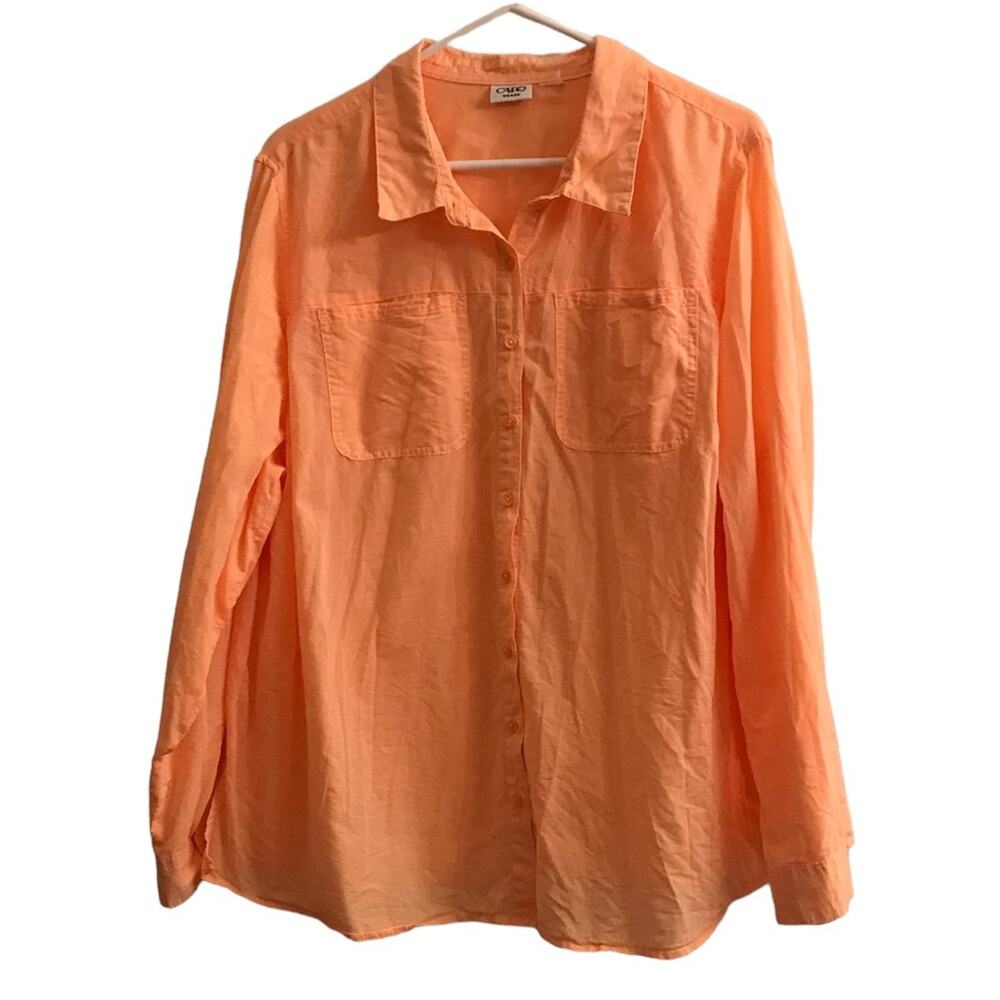 Cato Woman Plus size Orange button down shirt